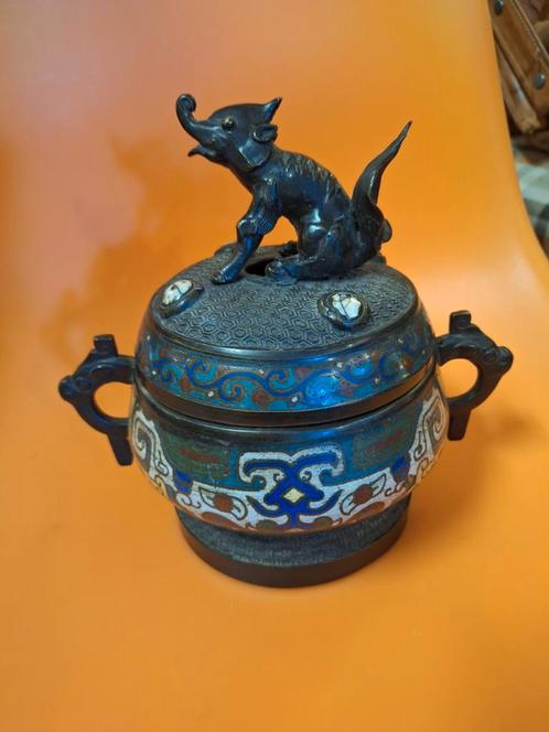 Bronzen Wierookbrander met Hond, Antiek en Kunst, Antiek | Koper en Brons, Brons, Ophalen of Verzenden