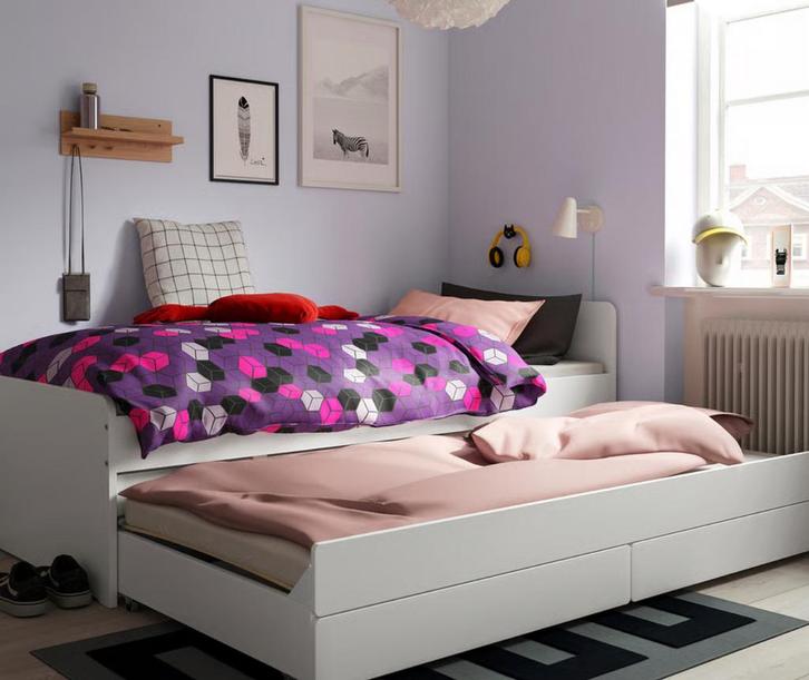 IKEA Släkt bed + matrassen (als nieuw) compleet, Huis en Inrichting, Slaapkamer | Bedden, Zo goed als nieuw, Eenpersoons, 90 cm