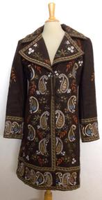 Prachtige wollen jas met borduursels van Uttam London! M, Kleding | Dames, Maat 38/40 (M), Bruin, Zo goed als nieuw, Verzenden