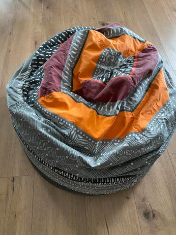 ZikZak Bean Bag – 80cm Washable Double Layer, Grey & Orange beschikbaar voor biedingen