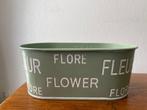 Bloembakje Metaal "Flower" Kleur: Lichtgroen Nieuw, Tuin en Terras, Bloempotten, Rond, Nieuw, Ophalen of Verzenden, Aardewerk