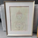Tekening vrouw mudra in lijst, Ophalen