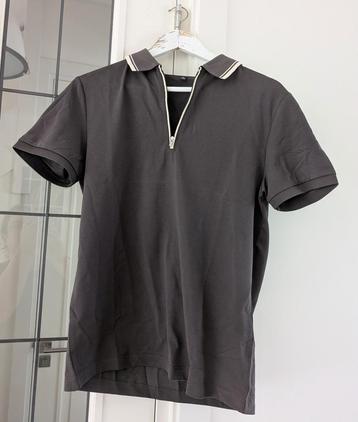 Sportieve heren polo grijs met rits maat L beschikbaar voor biedingen