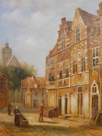 Leuk schilderijtje, maar beschadigd  beschikbaar voor biedingen