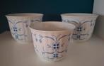 Drie Schumann vintage bloempotten met blauw Saks motief., Ophalen of Verzenden