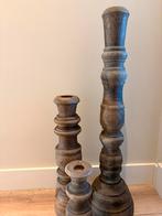 Aura peeperkorn kandelaren landelijke hoffz stijl, Huis en Inrichting, Ophalen of Verzenden, Zo goed als nieuw, Hout, Minder dan 25 cm