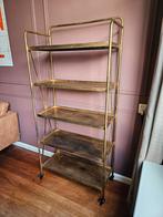 Kast goud Riverdale boekenkast trolleykast metaal op wielen, Huis en Inrichting, Ophalen, Gebruikt, 50 tot 100 cm, Minder dan 100 cm