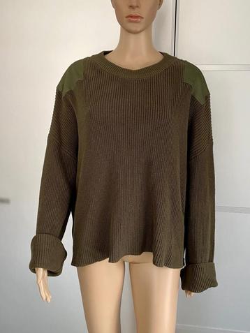 H174 Airdate maat S/M=36/38/40 oversized trui olijf-groen beschikbaar voor biedingen