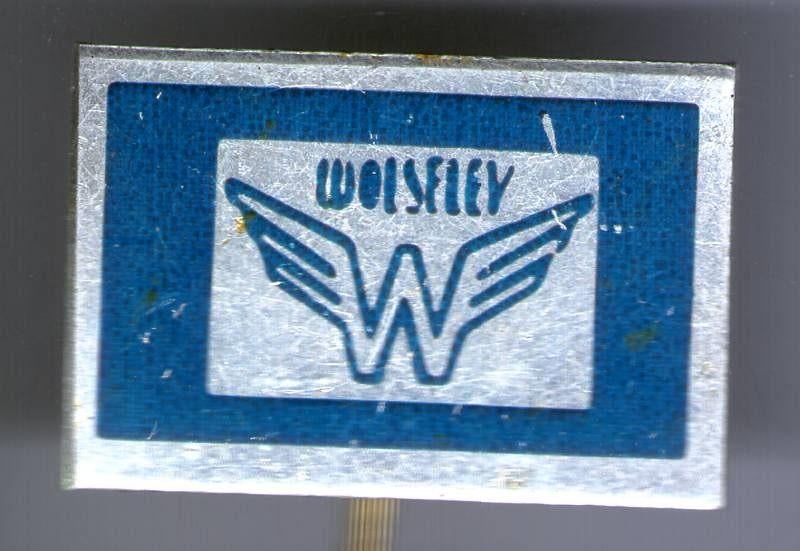 Wolseley blauw op aluminium auto speldje ( D_173 ), Verzenden, Zo goed als nieuw, Transport, Speldje of Pin