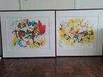 2 x zeefdruk, kunst, Lou Thissen, kunstwerk primaire kleuren, Ophalen