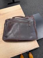 Bruine leren aktetas, Computers en Software, Laptoptassen, Ophalen of Verzenden, Gebruikt