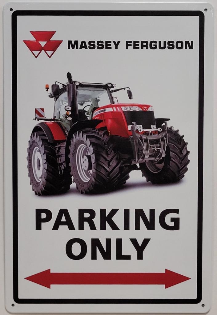 Massey Ferguson parking only tractor reclamebord van metaal, Verzamelen, Merken en Reclamevoorwerpen, Nieuw, Reclamebord, Ophalen of Verzenden
