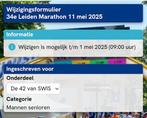 Marathon Leiden startnummer, Tickets en Kaartjes, Eén persoon, Overige soorten, Overige typen