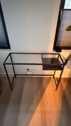 Ikea Vittsjo Tafel/Laptoptafel/sidetable metaal met glas, Huis en Inrichting, Ophalen, Gebruikt, Minder dan 50 cm, 50 tot 100 cm