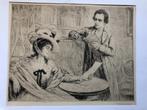 ets Karl Bauer Goethe und Charlotte von Stein 1920, Antiek en Kunst, Ophalen of Verzenden