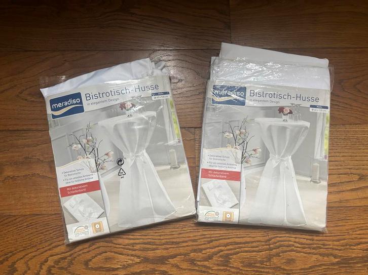 2x tafelrok, Huis en Inrichting, Stoffering | Gordijnen en Lamellen, Nieuw, 100 tot 150 cm, Minder dan 50 cm, Wit, Ophalen of Verzenden