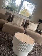 Trendy Salontafel Wit/Hout + Opbergruimte, 50 tot 100 cm, Rond, Zo goed als nieuw, Minder dan 50 cm