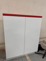 3 witte houten kasten met rode top, Huis en Inrichting, Kasten | Roldeurkasten en Archiefkasten, Ophalen, Zo goed als nieuw, 25 tot 50 cm