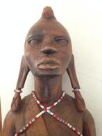 beeld houtsnijwerk Afrikaanse krijger, Antiek en Kunst, Ophalen of Verzenden