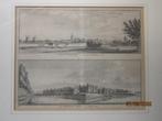 Dubbele Gravure Bodegraven 1749,/ Wierikker Schans/in lijstj, Antiek en Kunst, Ophalen of Verzenden