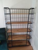 Bakkerskast/stellingkast hout en metaal 160hx100lx36b zgan., Huis en Inrichting, Ophalen, Zo goed als nieuw