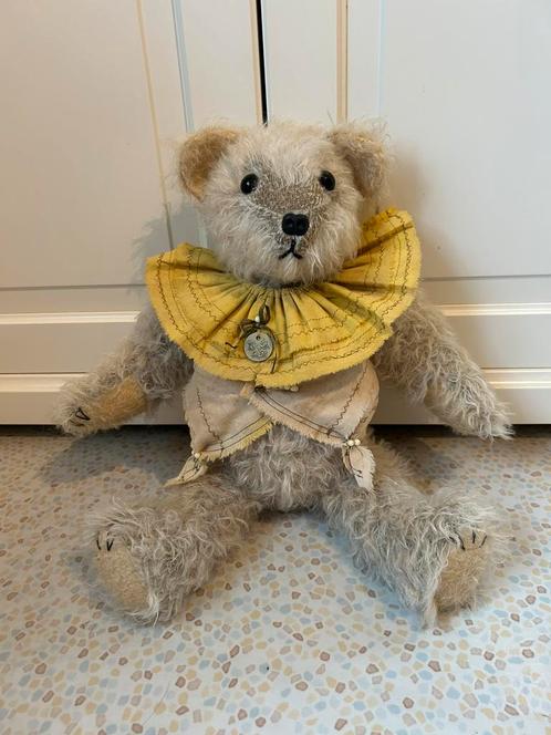 Brocante teddybeer - ongeveer 48 cm - mohair creme -bromstem, Verzamelen, Beren en Cherished Teddies, Nieuw, Stoffen beer, Overige merken