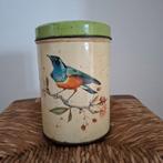 Vintage Blik de gruyter vogel op tak, Verzamelen, Blikken, Ophalen of Verzenden, Gebruikt, Koek(jes), Overige merken