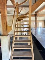 Eiken open houten trap met kwart, 2 tot 4 meter, Ophalen