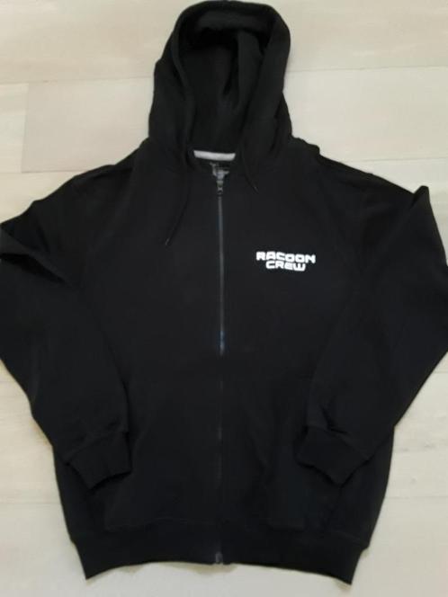 Racoon Zip Hooded Sweater met Capuchon, Kleding | Heren, Truien en Vesten, Gedragen, Maat 52/54 (L), Zwart, Verzenden