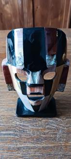 Abalone azteeks masker onyx parelmoer glanzende kleur 16 cm, Ophalen of Verzenden