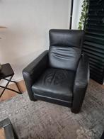 Mooie zwarte lederen zit fauteuils, Huis en Inrichting, Fauteuils, Ophalen of Verzenden, 75 tot 100 cm, 50 tot 75 cm