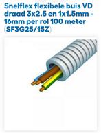 100 meter flexbuis voorbedraad, Doe-het-zelf en Verbouw, Ophalen, Nieuw, Kabel of Snoer