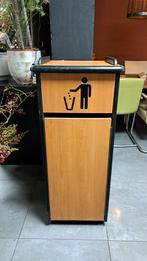 Houten Prullenbak met Inzetzak, Ophalen, Kunststof, Gebruikt, Met pedaal
