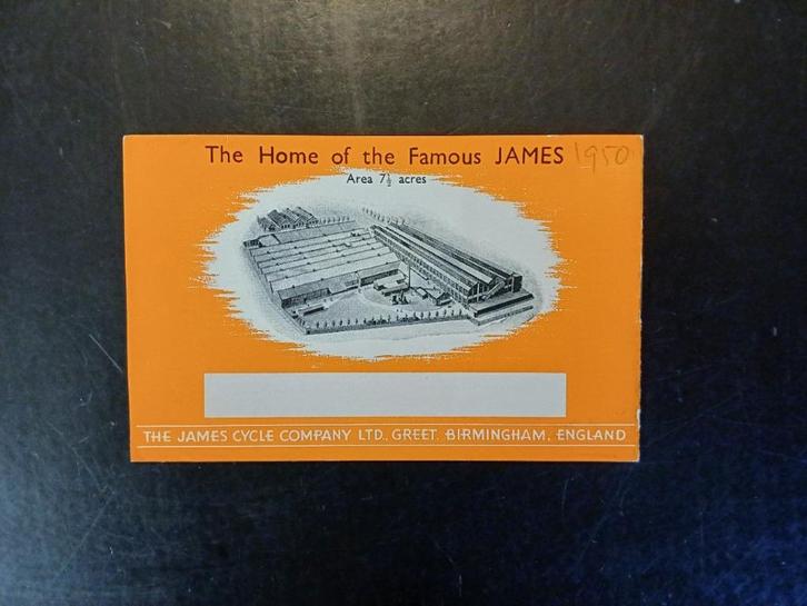 The JAMES 1950 folder brochure origineel, Motoren, Handleidingen en Instructieboekjes, Overige merken, Ophalen of Verzenden
