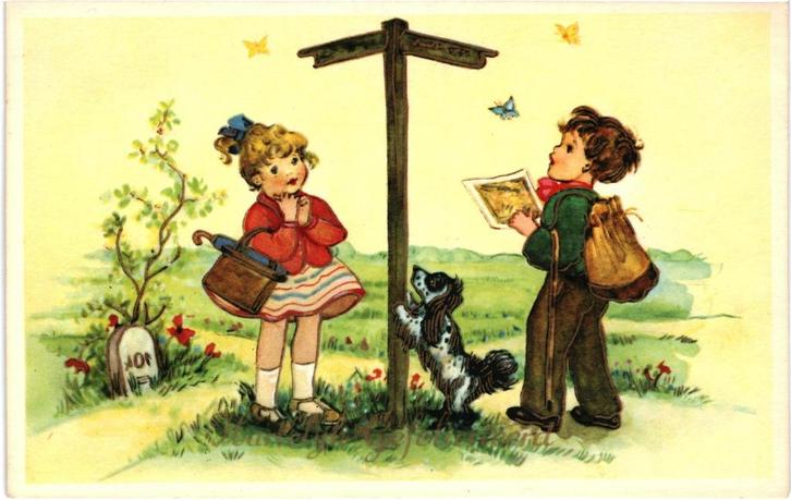 806250 vintage Kinderkaart Nette oude kaart onbeschreven, Verzamelen, Ansichtkaarten | Themakaarten, Ongelopen, Kinderen, Ophalen of Verzenden