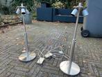 2 RVS Staande Lampen (zonder kappen), Huis en Inrichting, Lampen | Vloerlampen, Ophalen, Gebruikt, Minder dan 100 cm, Metaal