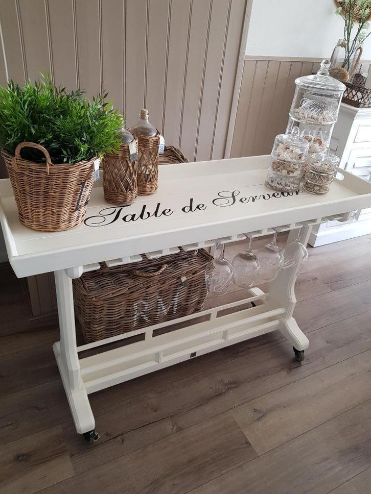 Riviera maison  table de serveur   wit, Huis en Inrichting, Tafels | Sidetables, Zo goed als nieuw, Rechthoekig, Ophalen