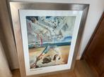 Zilver kleurige lijst 70/90 met poster Salvador Dali 60/80., Ophalen, Overige materialen, Zo goed als nieuw, 75 cm of meer