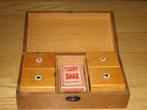 Vintage bridge kist 4 houten kistjes fiches + scorebord bloc, Hobby en Vrije tijd, Gezelschapsspellen | Kaartspellen, Gebruikt