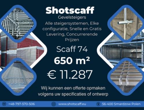 Gevelsteiger Plettac | 650 m² | Met certificaat, Doe-het-zelf en Verbouw, Steigers, Nieuw, Gevelsteiger, 5 meter of hoger, Verzenden