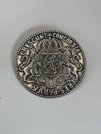 19e Eeuwse Zilveren Knoop Broche - Eendracht Maakt Macht, Ophalen of Verzenden, Gebruikt, 4 tot 7 cm, Zilver