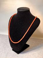 Bloedkoraal collier – 14k gouden insteeksluiting – 67 cm, Verzenden, Gebruikt, Rood, Goud
