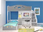 Coca hoogslaper/stapelbed - 90x200 - Wit/grijs, Huis en Inrichting, Slaapkamer | Stapelbedden en Hoogslapers