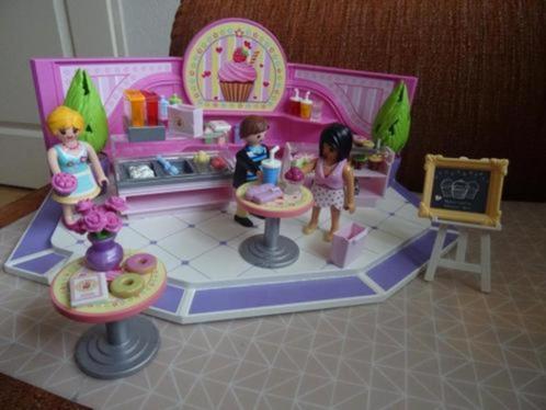 playmobil winkel taart en ijsjes 9080, Kinderen en Baby's, Speelgoed | Playmobil, Zo goed als nieuw, Complete set, Ophalen of Verzenden