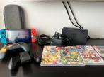 Nitendo switch + 5 spellen!!, Ophalen, Zo goed als nieuw, Met 2 controllers, Switch Original