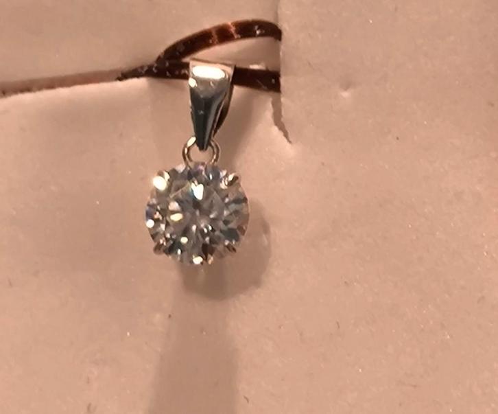 Wit gouden ketting hanger 18 karaat gemerkt 750, Sieraden, Tassen en Uiterlijk, Kettinghangers, Zo goed als nieuw, Goud, Wit, Overige voorstellingen