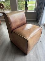 6 lederen eetkamerstoelen, Huis en Inrichting, Stoelen, Ophalen, Gebruikt, Bruin, Leer