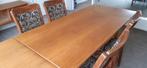 Vintage, retro, licht eiken eettafel, met 4 stoelen, Huis en Inrichting, Tafels | Eettafels, 50 tot 100 cm, 150 tot 200 cm, Gebruikt