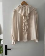 Elegante Crème Blouse met Franjes, Ophalen of Verzenden, Zo goed als nieuw, Maat 42/44 (L), Beige