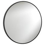 Ronde spiegel met zwart metalen frame 80 cm, Ophalen, Nieuw, Rond, Minder dan 100 cm